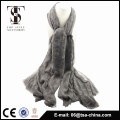 Blended material high quality animal print soft feel spring scarf with flocking